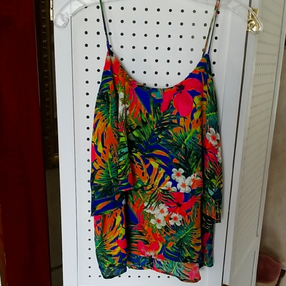 Paper Crane Tropical Floral Women's Tank Top